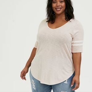 SLIM FIT HERITAGE SLUB V-NECK TUNIC TEE (D4-23)